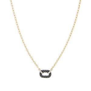 Bloomingdale's White & Black Diamond (.30ct) Paperclip Necklace in 14K Gold NWOT
